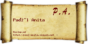 Paál Anita névjegykártya