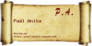 Paál Anita névjegykártya