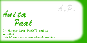 anita paal business card